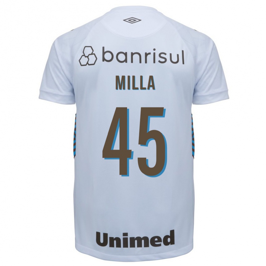 Men Football Lucas Milla #45 White Away Jersey 2023/24 T-Shirt