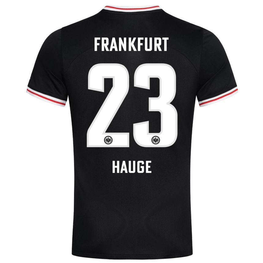 Men Football Jens Petter Hauge #23 Black Away Jersey 2023/24 T-Shirt