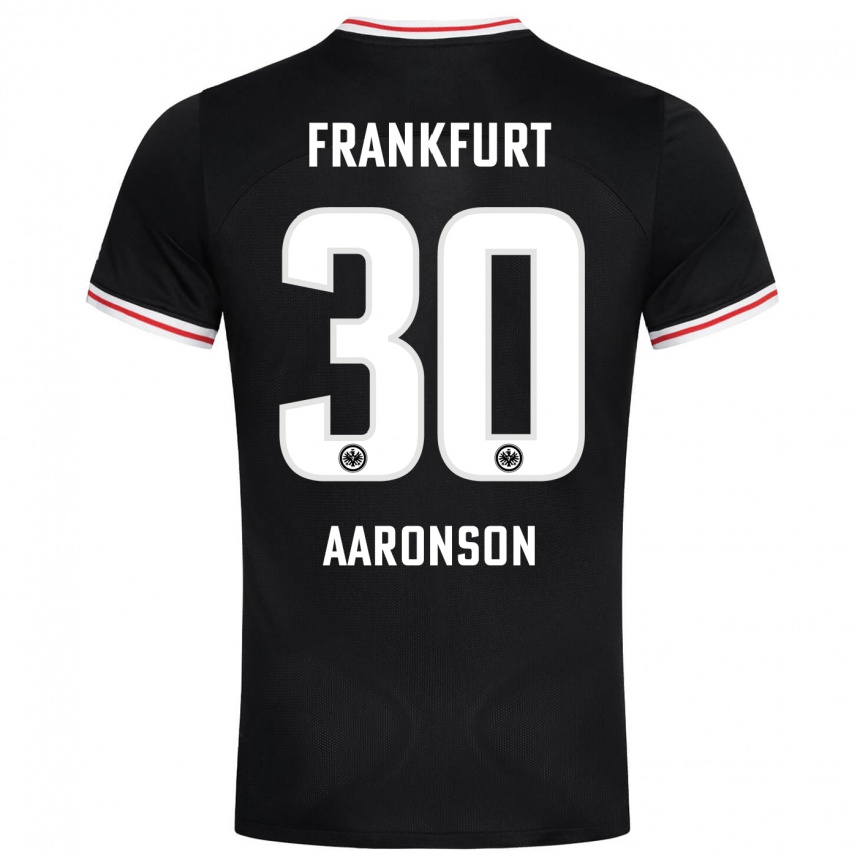 Men Football Paxten Aaronson #30 Black Away Jersey 2023/24 T-Shirt