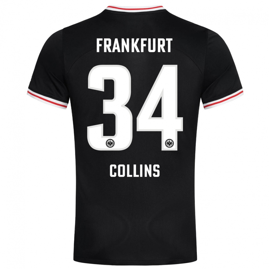 Men Football Nnamdi Collins #34 Black Away Jersey 2023/24 T-Shirt