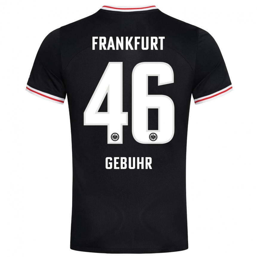 Men Football Dario Gebuhr #46 Black Away Jersey 2023/24 T-Shirt