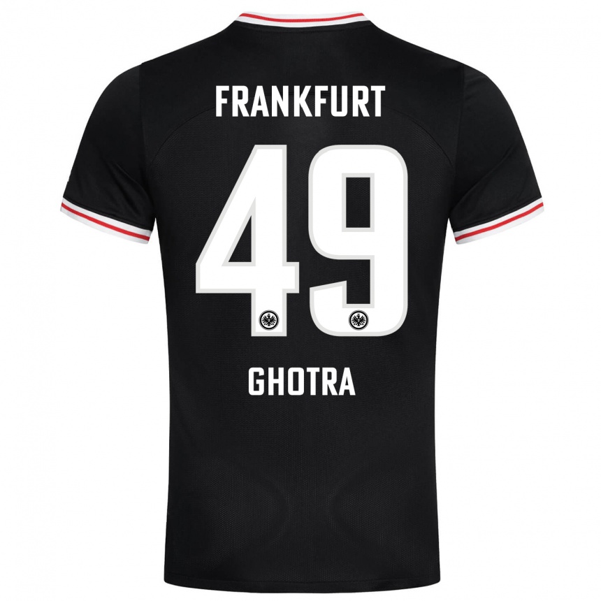 Men Football Harpreet Ghotra #49 Black Away Jersey 2023/24 T-Shirt