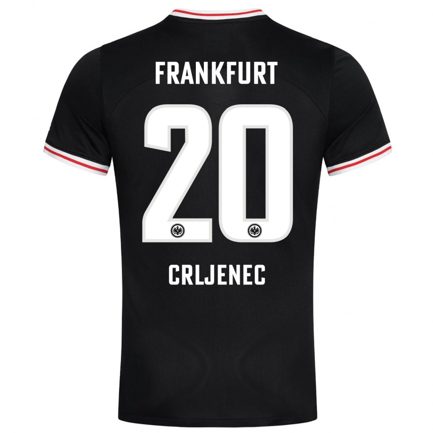 Men Football Dominik Crljenec #20 Black Away Jersey 2023/24 T-Shirt