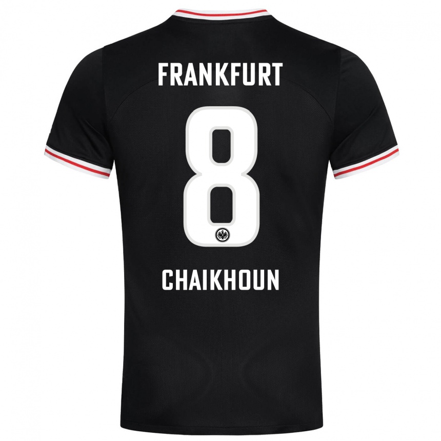 Men Football Ayoub Chaikhoun #8 Black Away Jersey 2023/24 T-Shirt