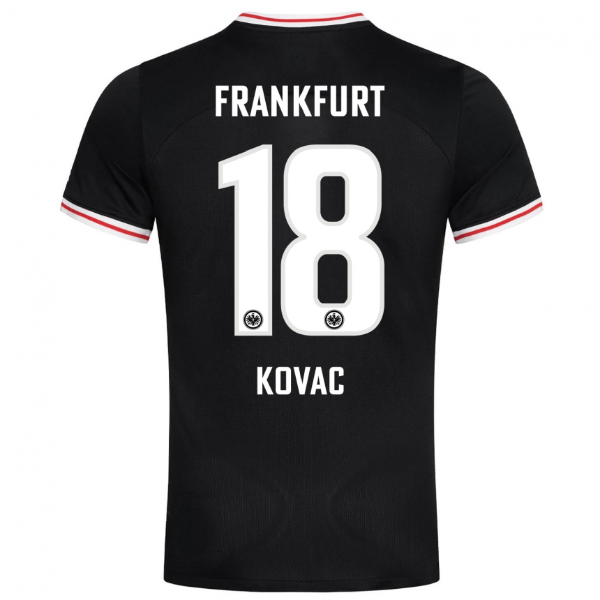 Men Football Niko Kovac #18 Black Away Jersey 2023/24 T-Shirt