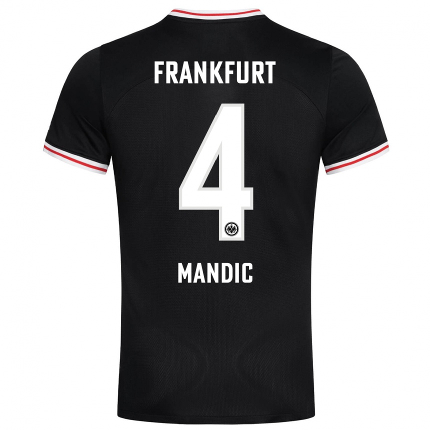 Men Football Kristian Mandic #4 Black Away Jersey 2023/24 T-Shirt