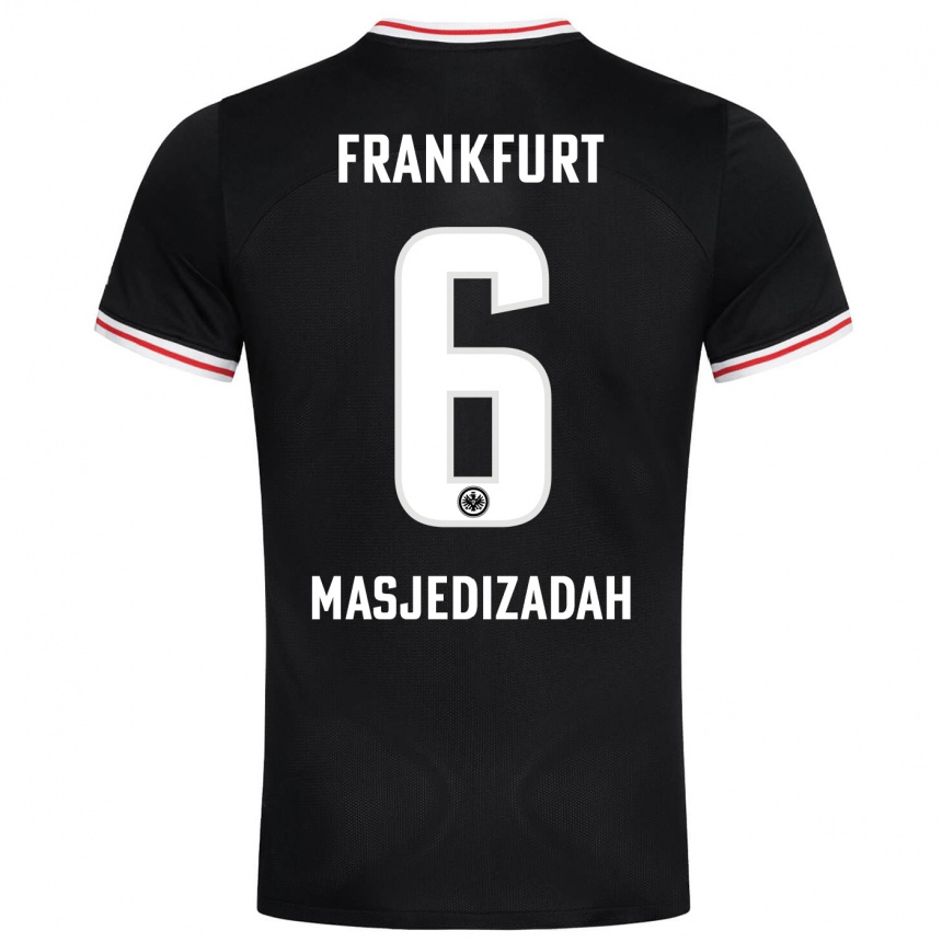 Men Football Abolfazl Masjedizadah #6 Black Away Jersey 2023/24 T-Shirt