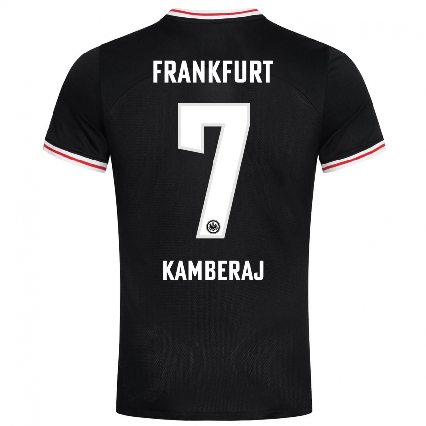 Men Football Donart Kamberaj #7 Black Away Jersey 2023/24 T-Shirt