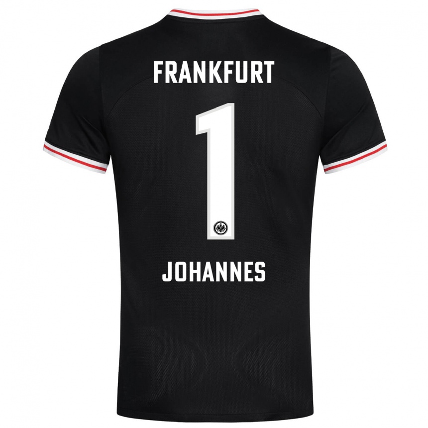 Men Football Stina Johannes #1 Black Away Jersey 2023/24 T-Shirt