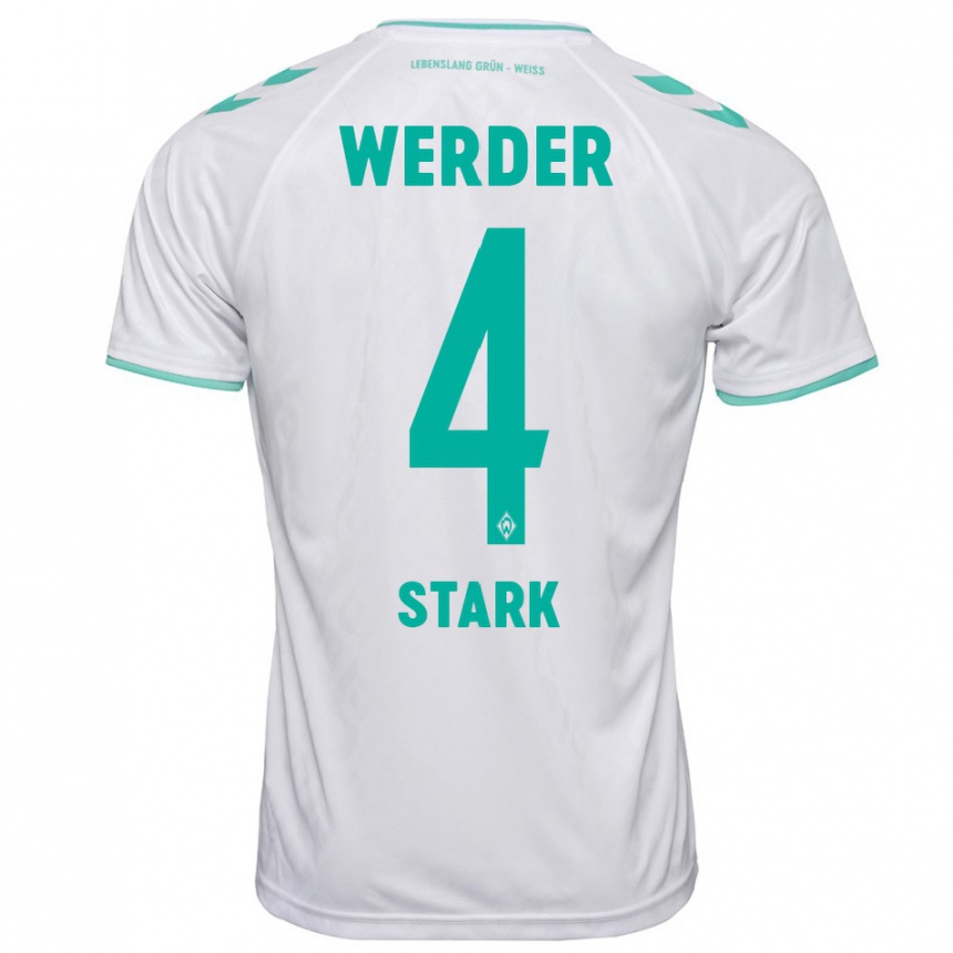Men Football Niklas Stark #4 White Away Jersey 2023/24 T-Shirt