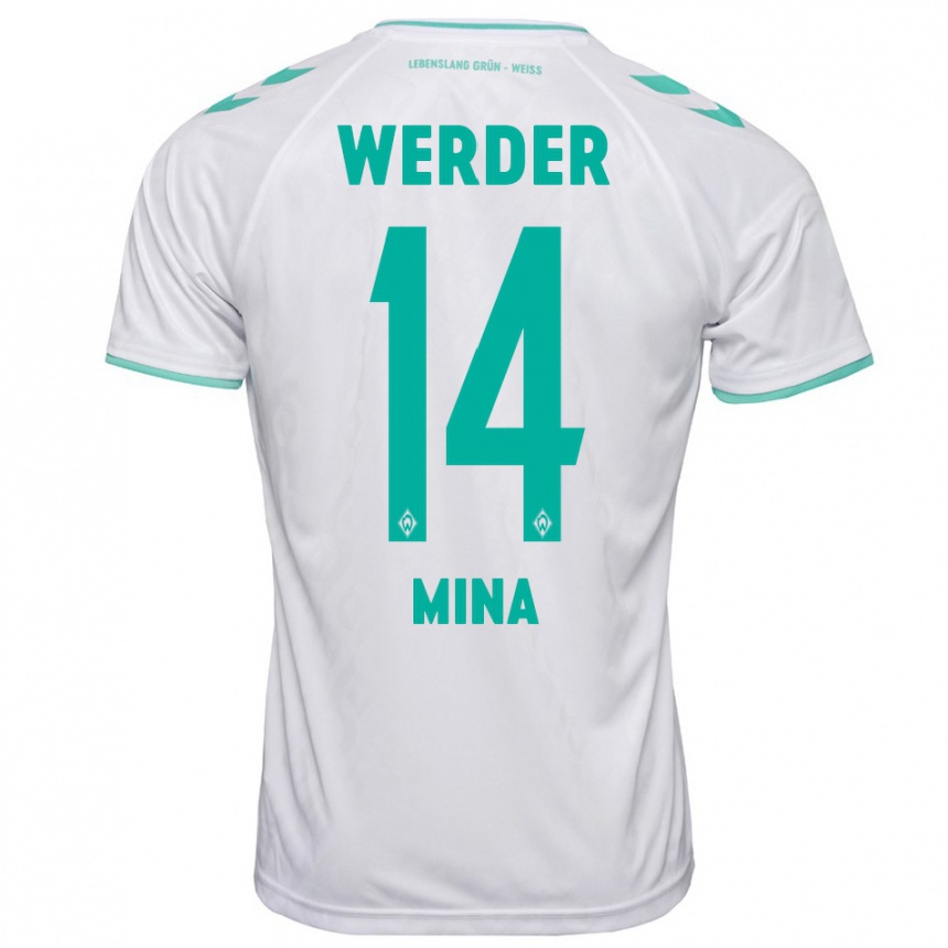 Men Football Johan Mina #14 White Away Jersey 2023/24 T-Shirt