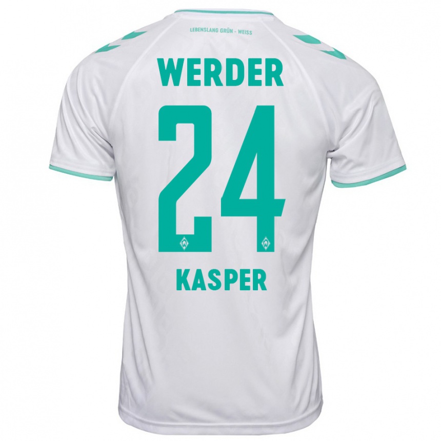 Men Football Dominik Kasper #24 White Away Jersey 2023/24 T-Shirt