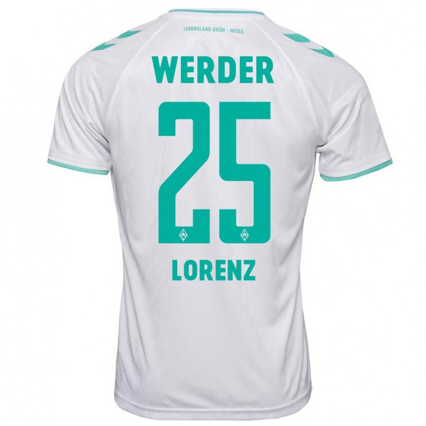 Men Football Jacob Lorenz #25 White Away Jersey 2023/24 T-Shirt
