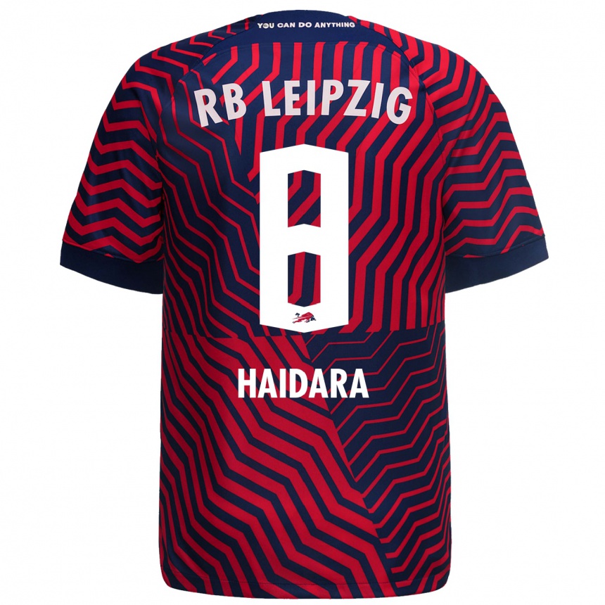 Men Football Amadou Haidara #8 Blue Red Away Jersey 2023/24 T-Shirt