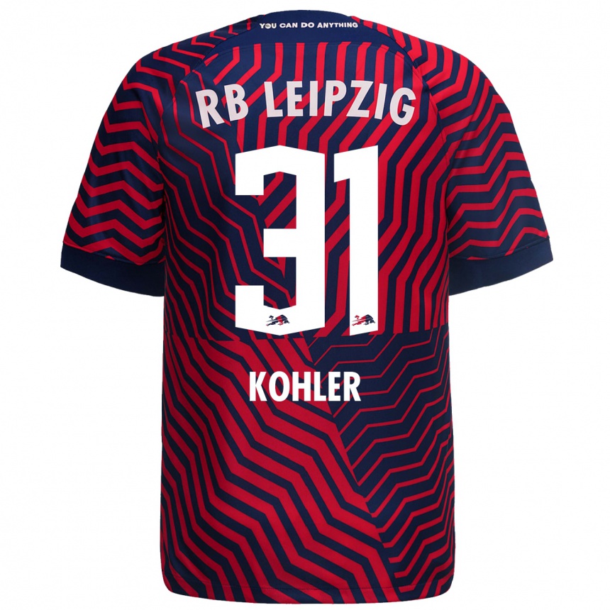 Men Football Tim Köhler #31 Blue Red Away Jersey 2023/24 T-Shirt