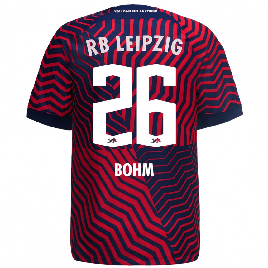 Men Football Pepe Böhm #26 Blue Red Away Jersey 2023/24 T-Shirt