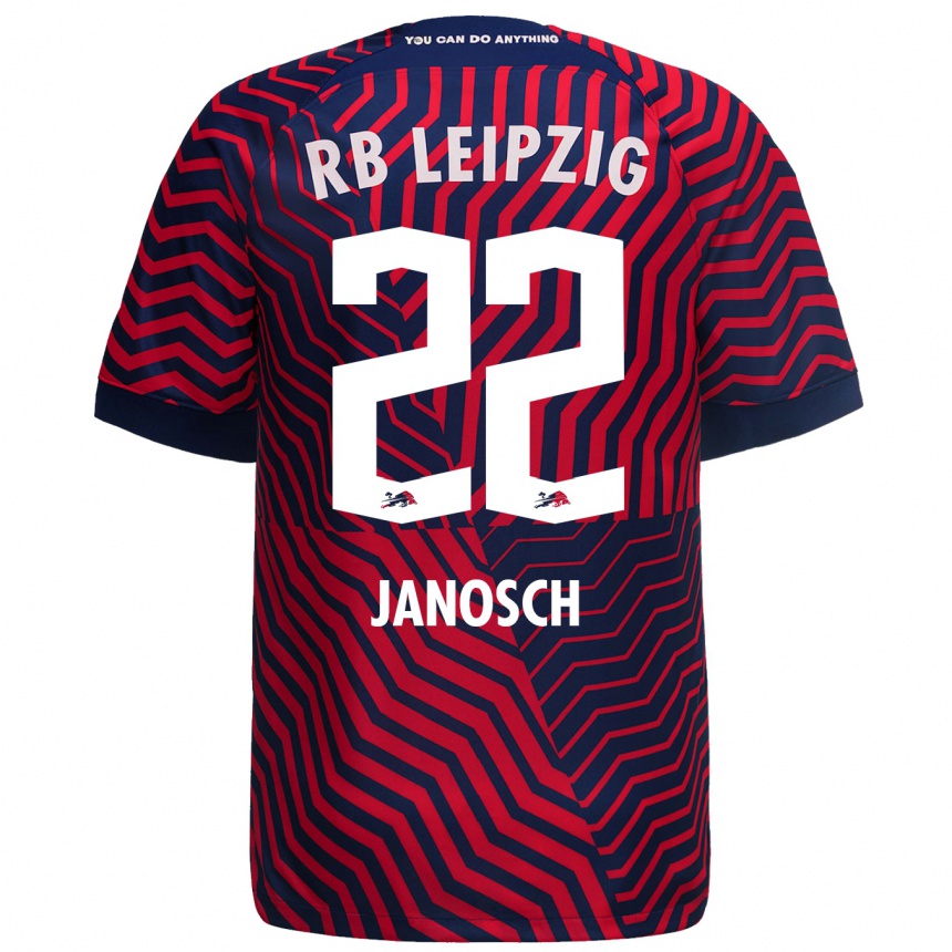 Men Football Luca Janosch #22 Blue Red Away Jersey 2023/24 T-Shirt