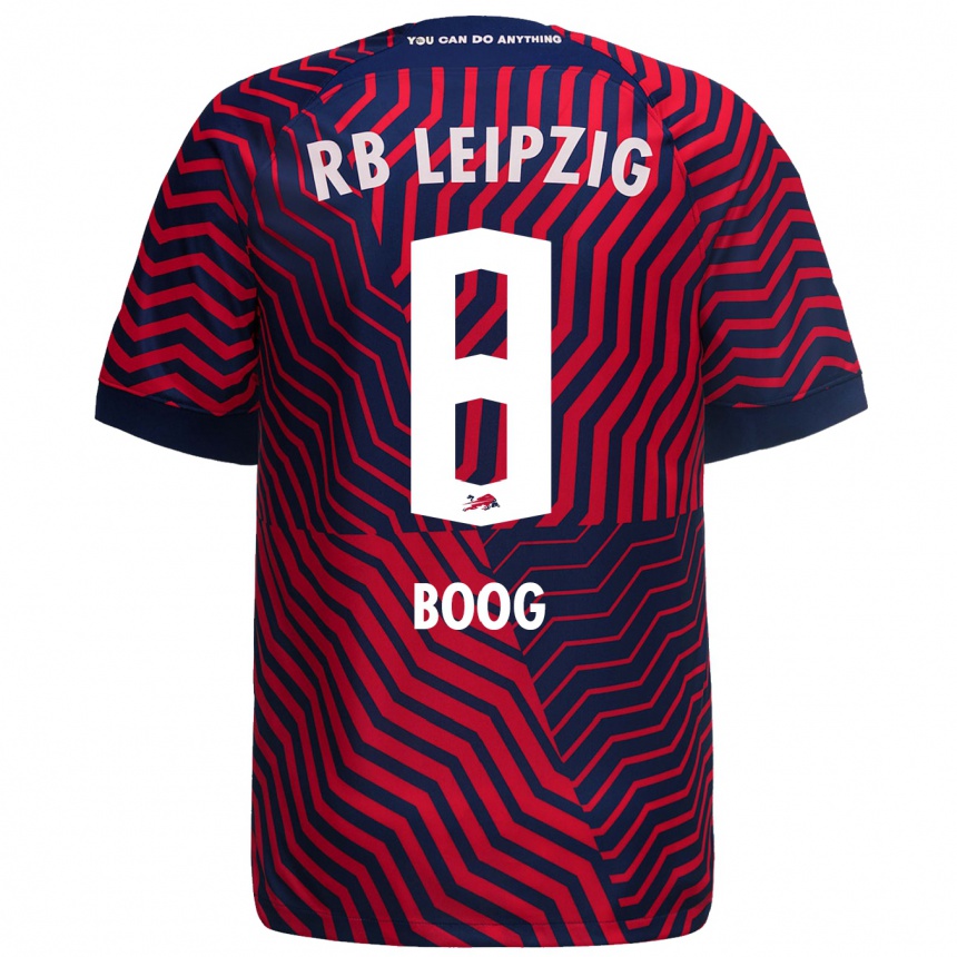 Men Football Miguel Boog #8 Blue Red Away Jersey 2023/24 T-Shirt