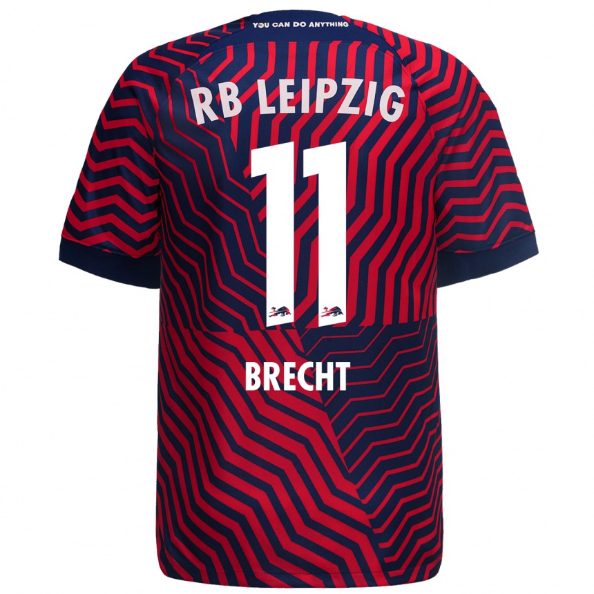 Men Football Barbara Brecht #11 Blue Red Away Jersey 2023/24 T-Shirt