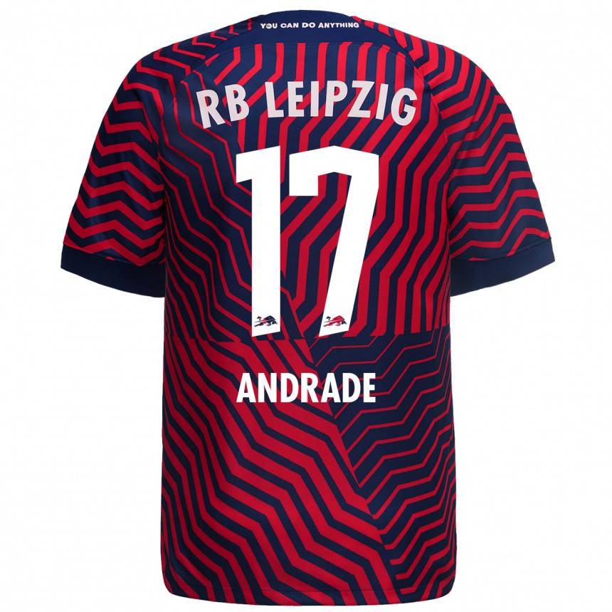 Men Football Lydia Andrade #17 Blue Red Away Jersey 2023/24 T-Shirt