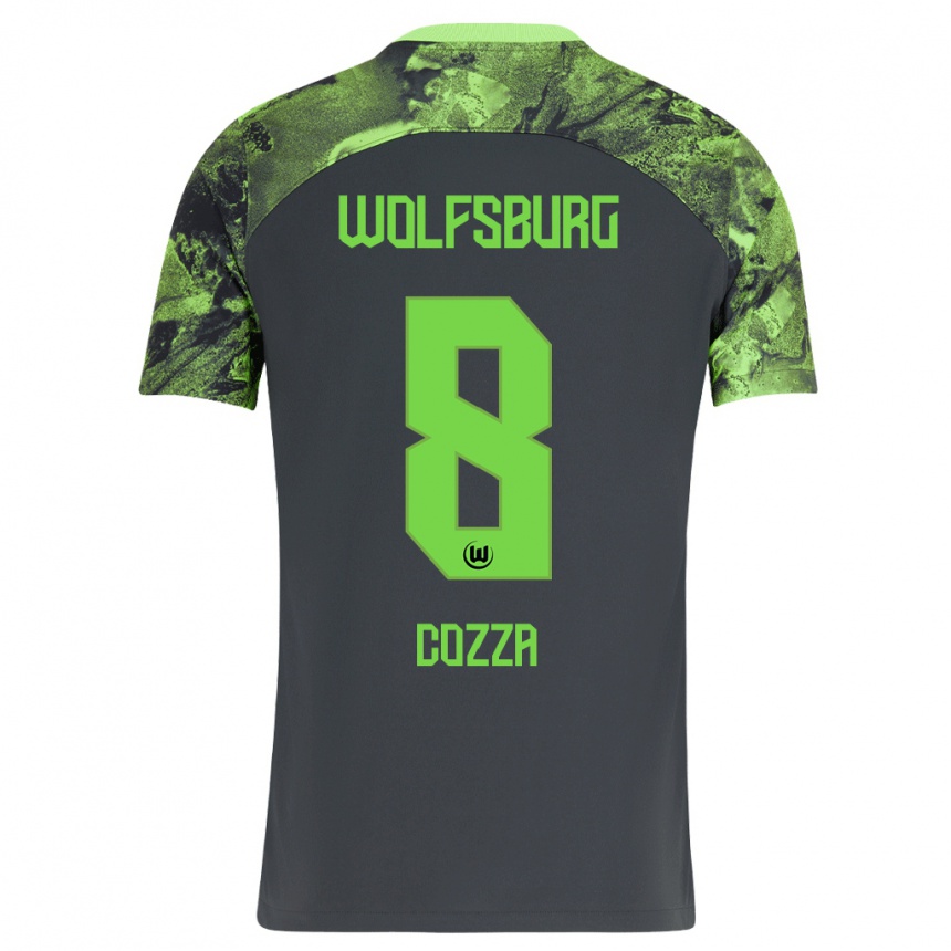 Men Football Nicolas Cozza #8 Dark Grey Away Jersey 2023/24 T-Shirt