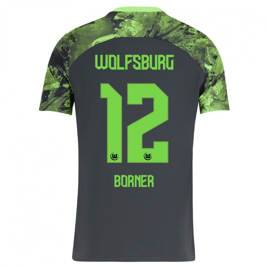 Men Football Benedikt Börner #12 Dark Grey Away Jersey 2023/24 T-Shirt