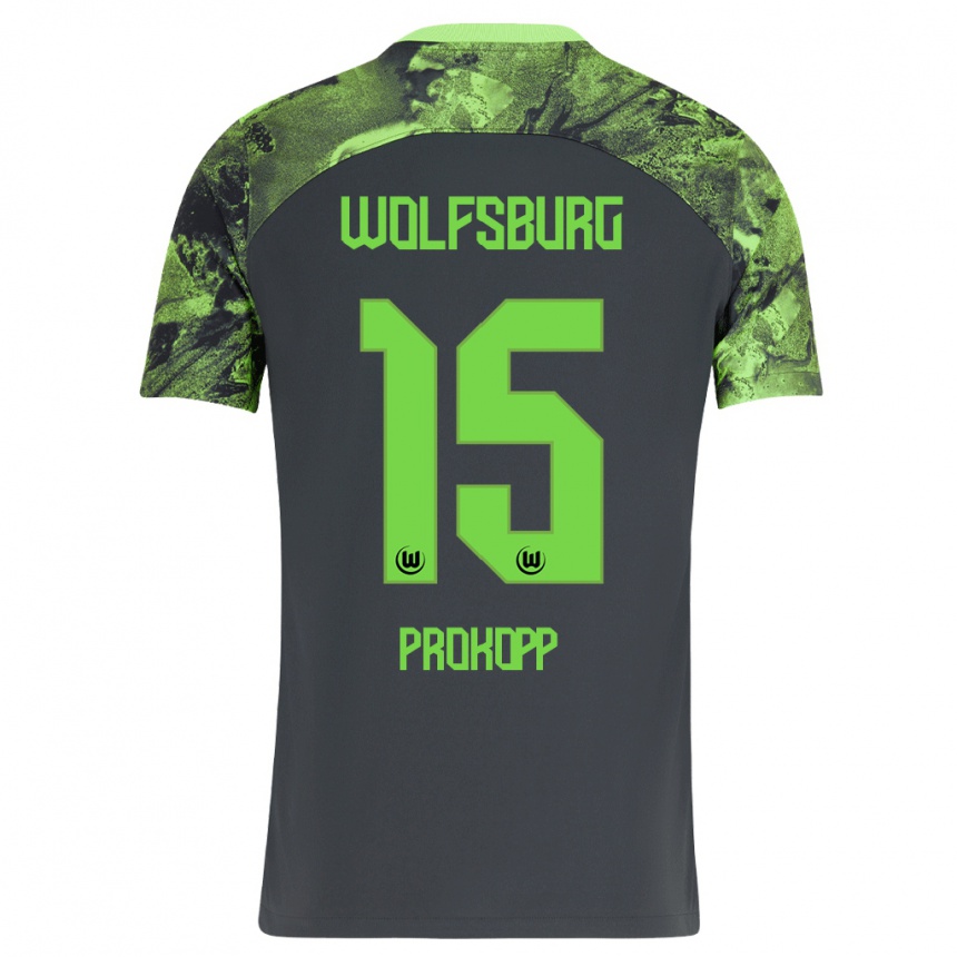 Men Football Oskar Prokopp #15 Dark Grey Away Jersey 2023/24 T-Shirt