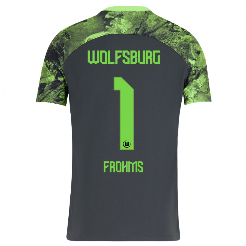 Men Football Merle Frohms #1 Dark Grey Away Jersey 2023/24 T-Shirt