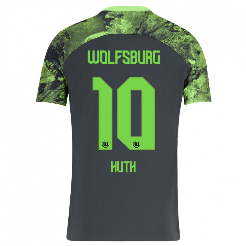 Men Football Svenja Huth #10 Dark Grey Away Jersey 2023/24 T-Shirt