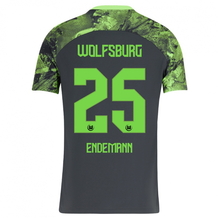 Men Football Vivien Endemann #25 Dark Grey Away Jersey 2023/24 T-Shirt