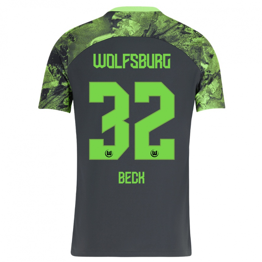 Men Football Kiara Beck #32 Dark Grey Away Jersey 2023/24 T-Shirt