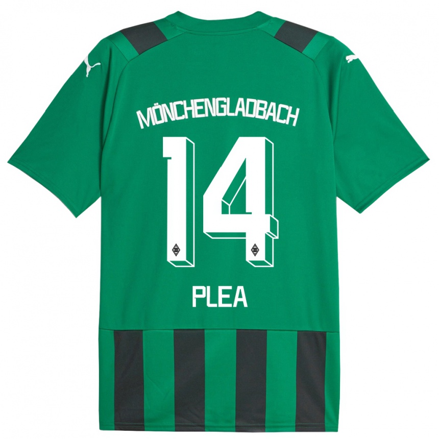 Men Football Alassane Plea #14 Black Green Away Jersey 2023/24 T-Shirt