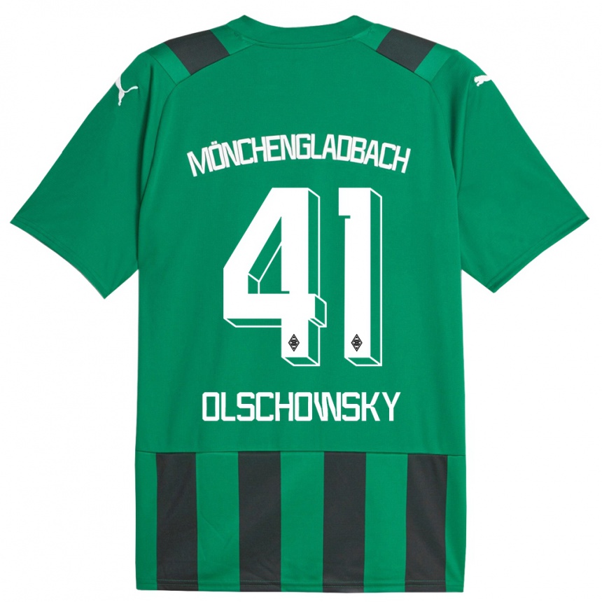 Men Football Jan Olschowsky #41 Black Green Away Jersey 2023/24 T-Shirt