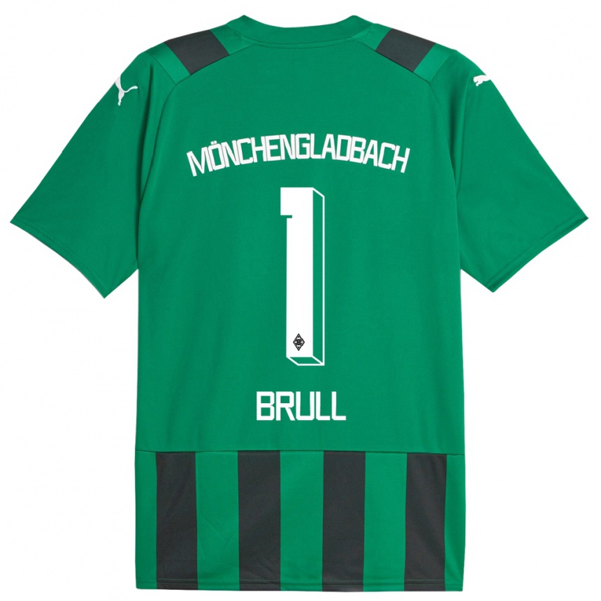 Men Football Maximilian Brüll #1 Black Green Away Jersey 2023/24 T-Shirt