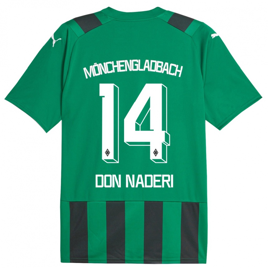 Men Football Ryan Don Naderi #14 Black Green Away Jersey 2023/24 T-Shirt