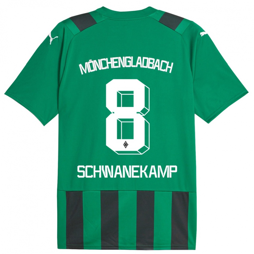 Men Football Jana Schwanekamp #8 Black Green Away Jersey 2023/24 T-Shirt