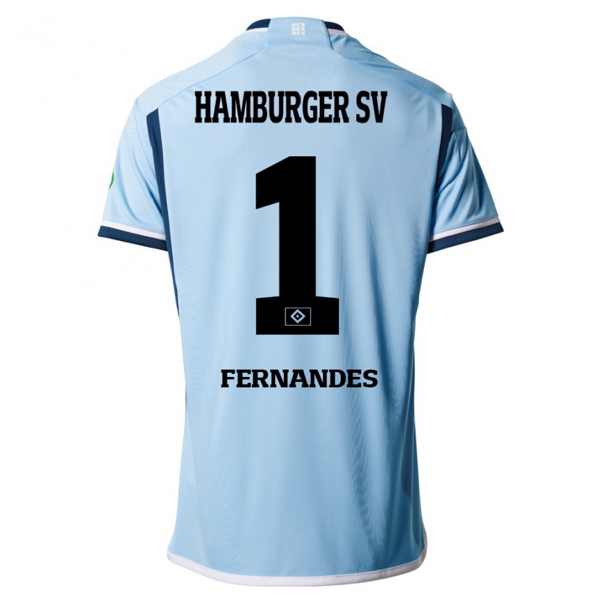 Men Football Daniel Heuer Fernandes #1 Blue Away Jersey 2023/24 T-Shirt