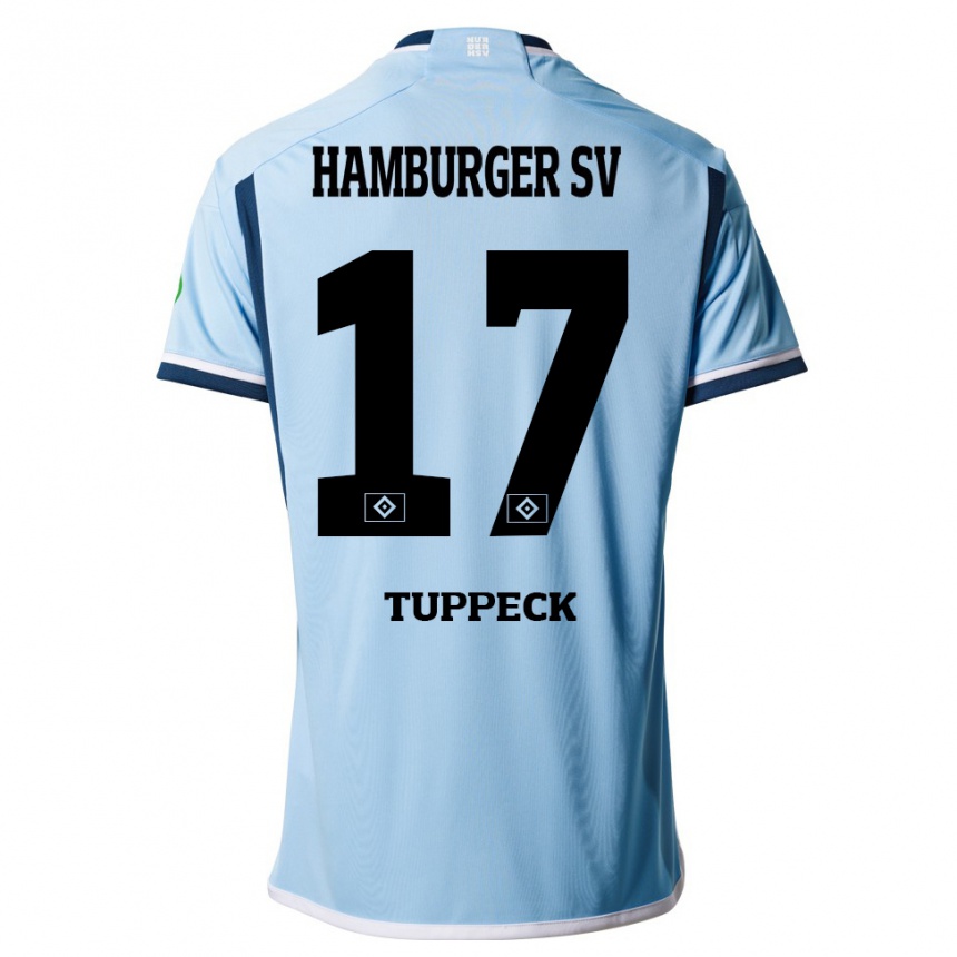 Men Football Niklas Tuppeck #17 Blue Away Jersey 2023/24 T-Shirt