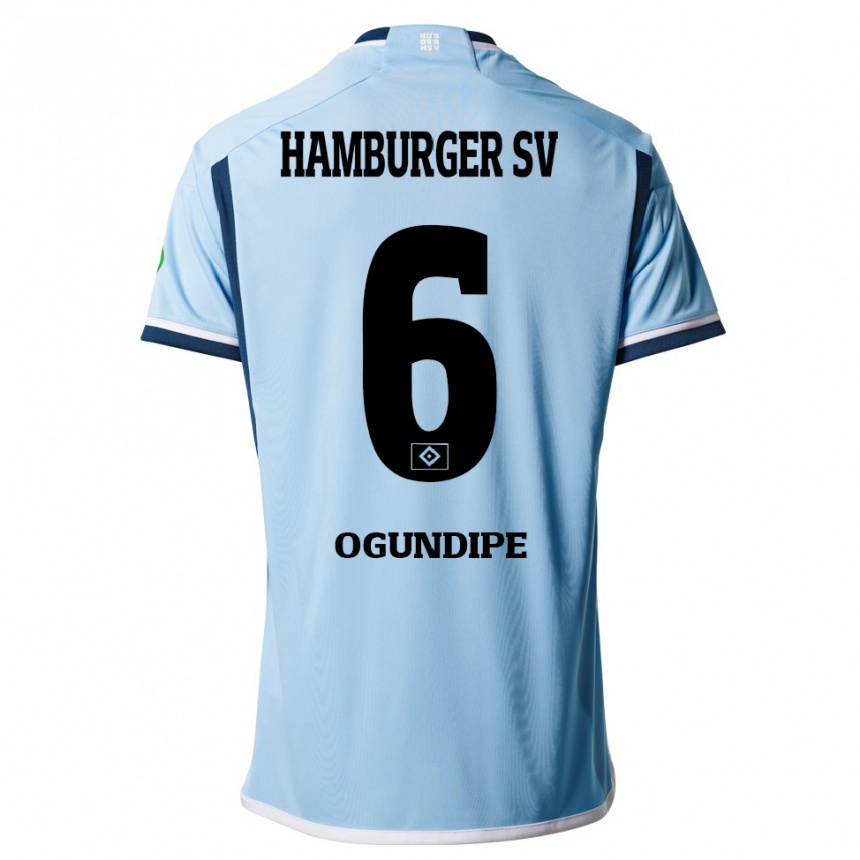 Men Football Alina Ogundipe #6 Blue Away Jersey 2023/24 T-Shirt