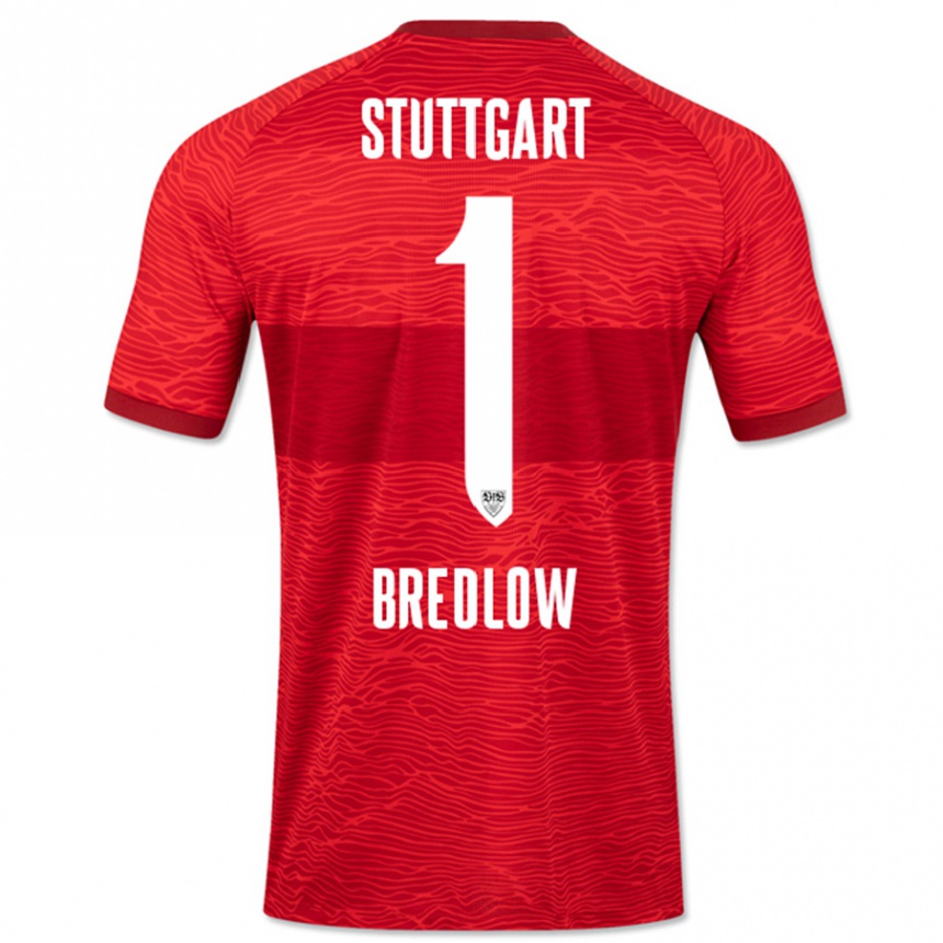 Men Football Fabian Bredlow #1 Red Away Jersey 2023/24 T-Shirt