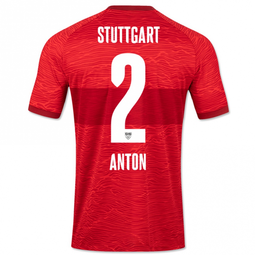 Men Football Waldemar Anton #2 Red Away Jersey 2023/24 T-Shirt