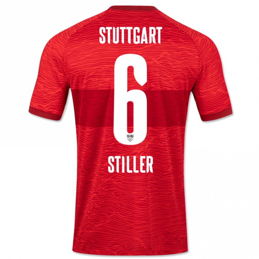 Men Football Angelo Stiller #6 Red Away Jersey 2023/24 T-Shirt