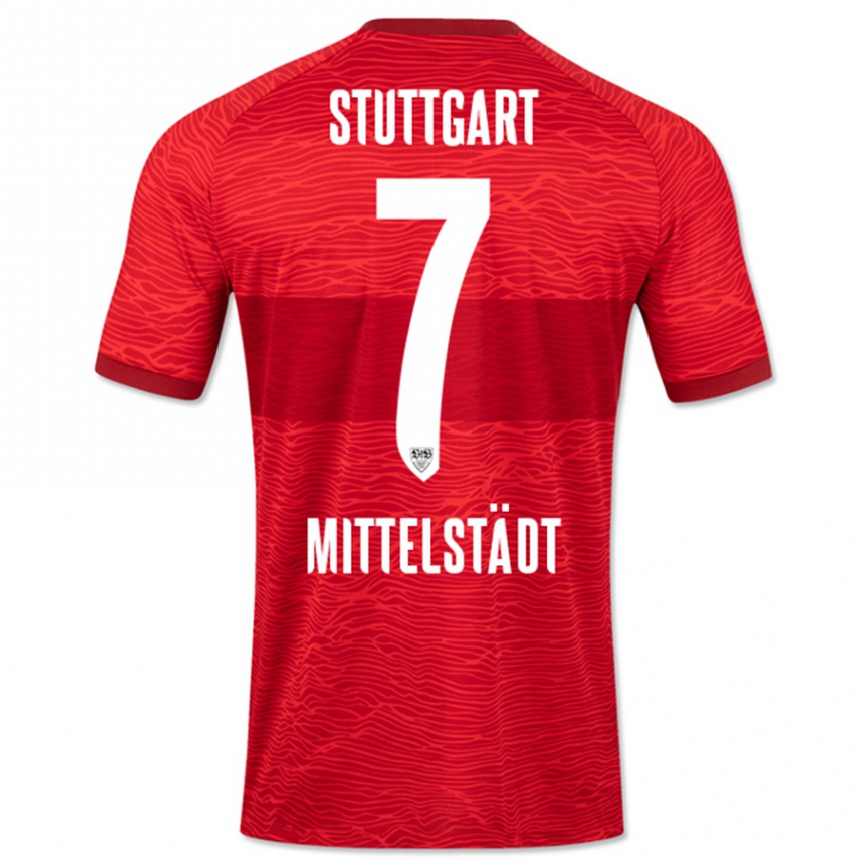 Men Football Maximilian Mittelstädt #7 Red Away Jersey 2023/24 T-Shirt