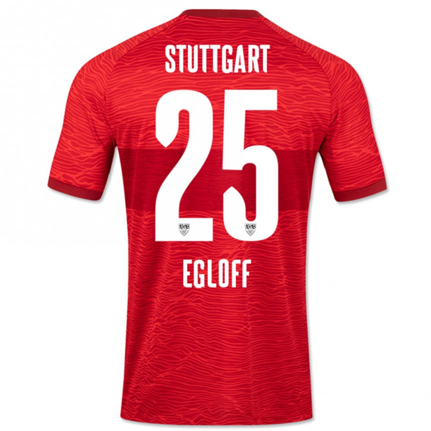 Men Football Lilian Egloff #25 Red Away Jersey 2023/24 T-Shirt