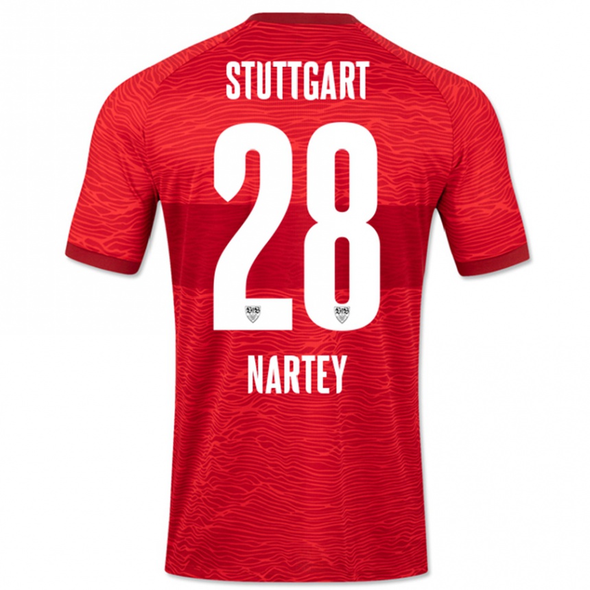 Men Football Nikolas Nartey #28 Red Away Jersey 2023/24 T-Shirt