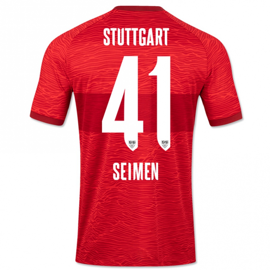 Men Football Dennis Seimen #41 Red Away Jersey 2023/24 T-Shirt