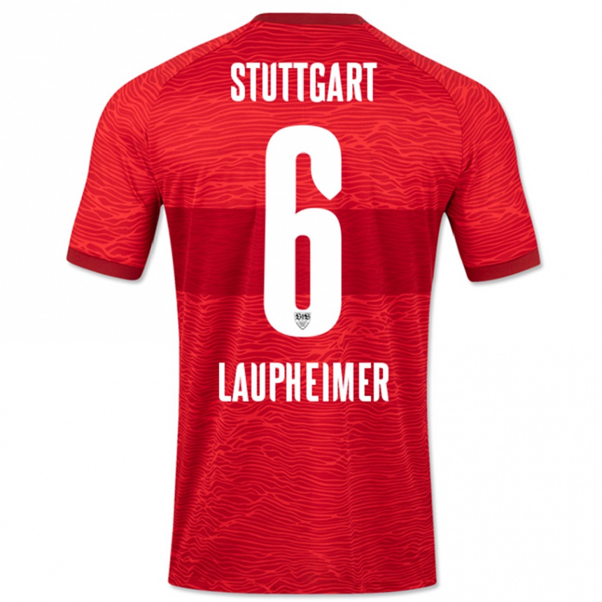 Men Football Lukas Laupheimer #6 Red Away Jersey 2023/24 T-Shirt