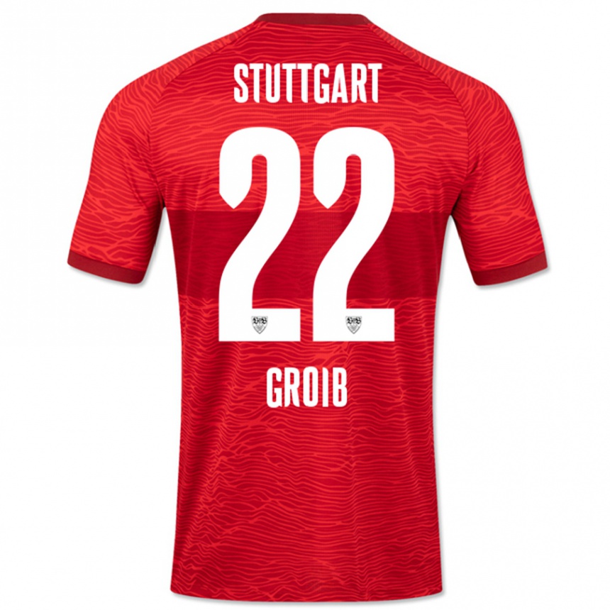 Men Football Alexander Groiß #22 Red Away Jersey 2023/24 T-Shirt