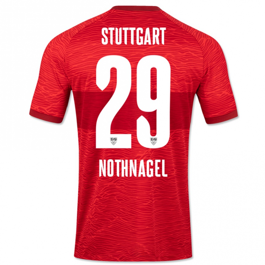 Men Football Dominik Nothnagel #29 Red Away Jersey 2023/24 T-Shirt