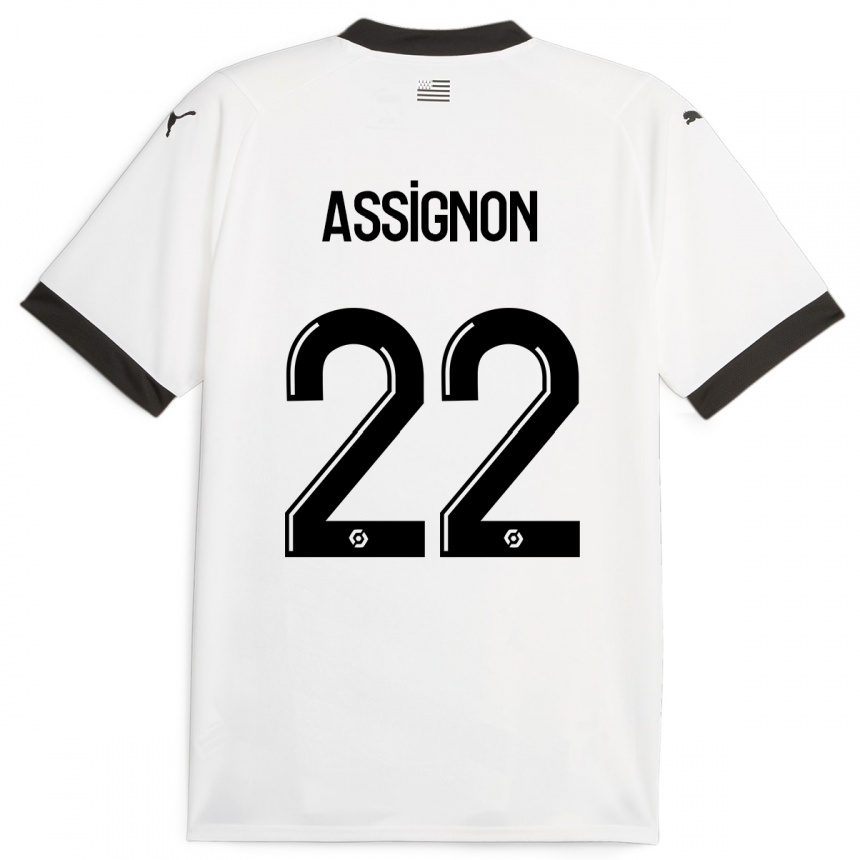 Men Football Lorenz Assignon #22 White Away Jersey 2023/24 T-Shirt